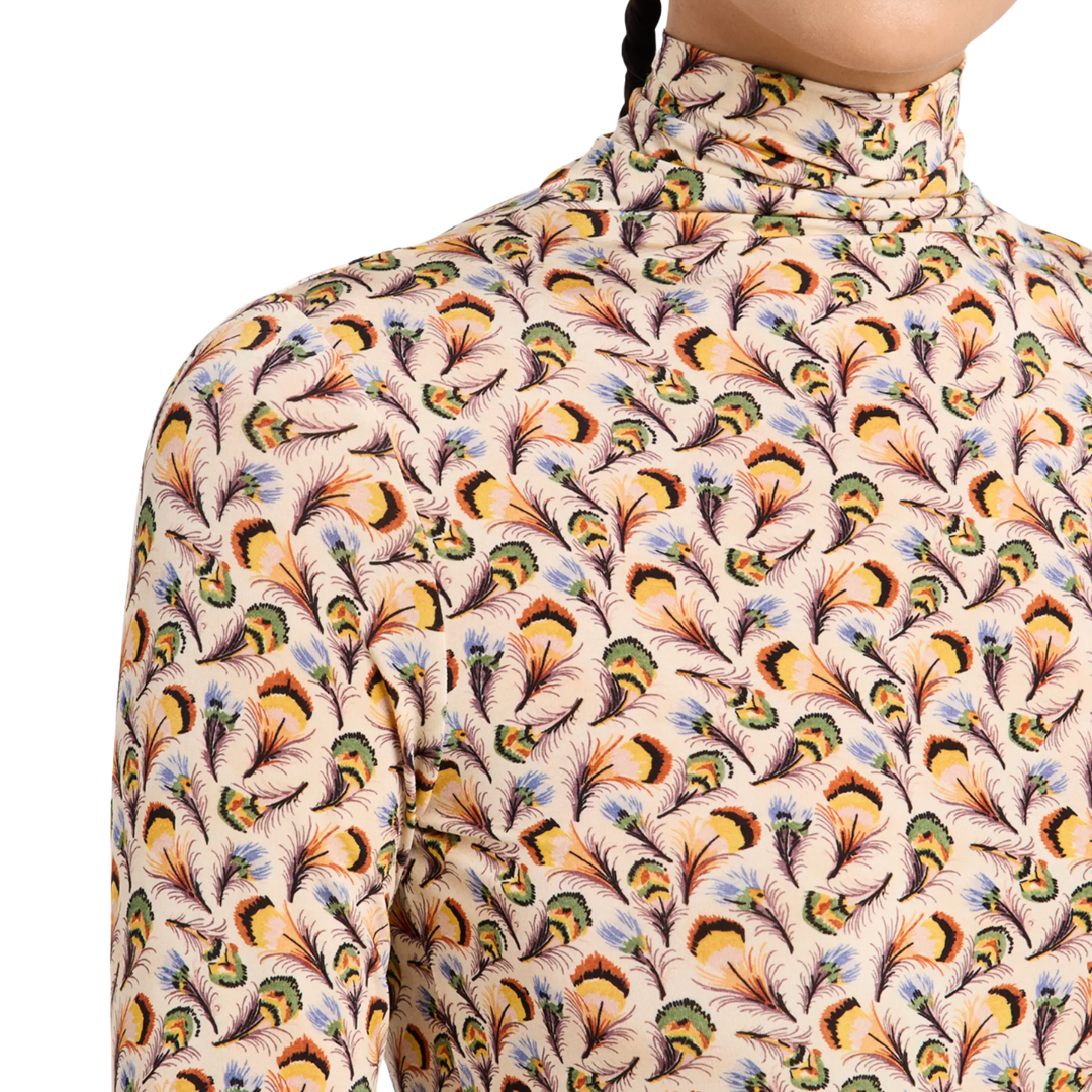 Aurelia Jersey Long Sleeve Turtleneck in Swan