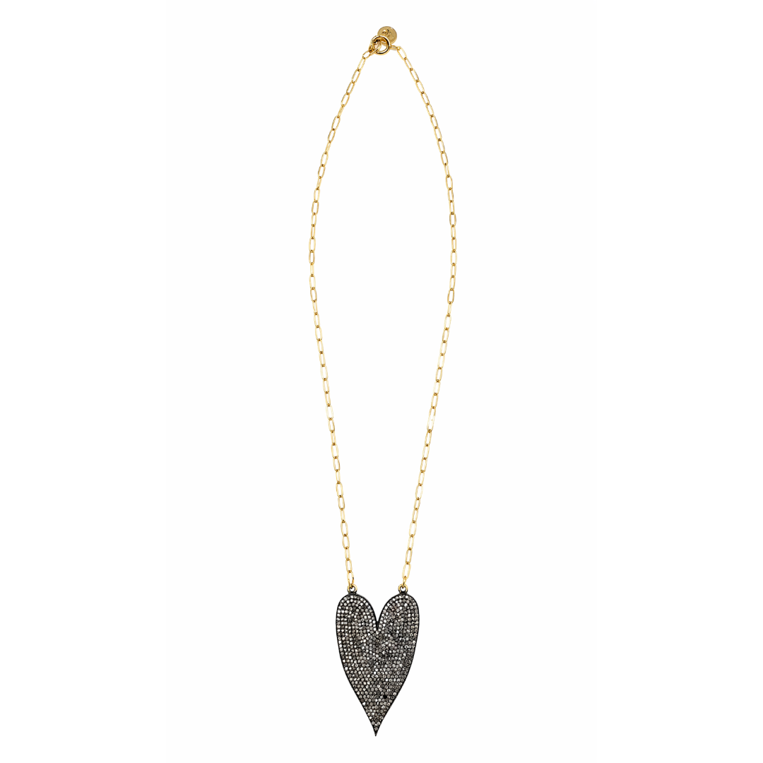 Diamond Heart Necklace in Gold