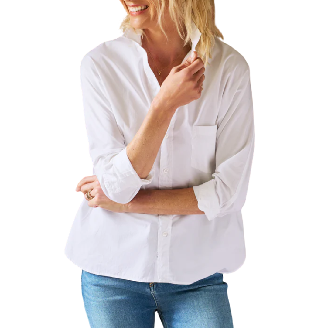 Oona Continuous Button-Up in White