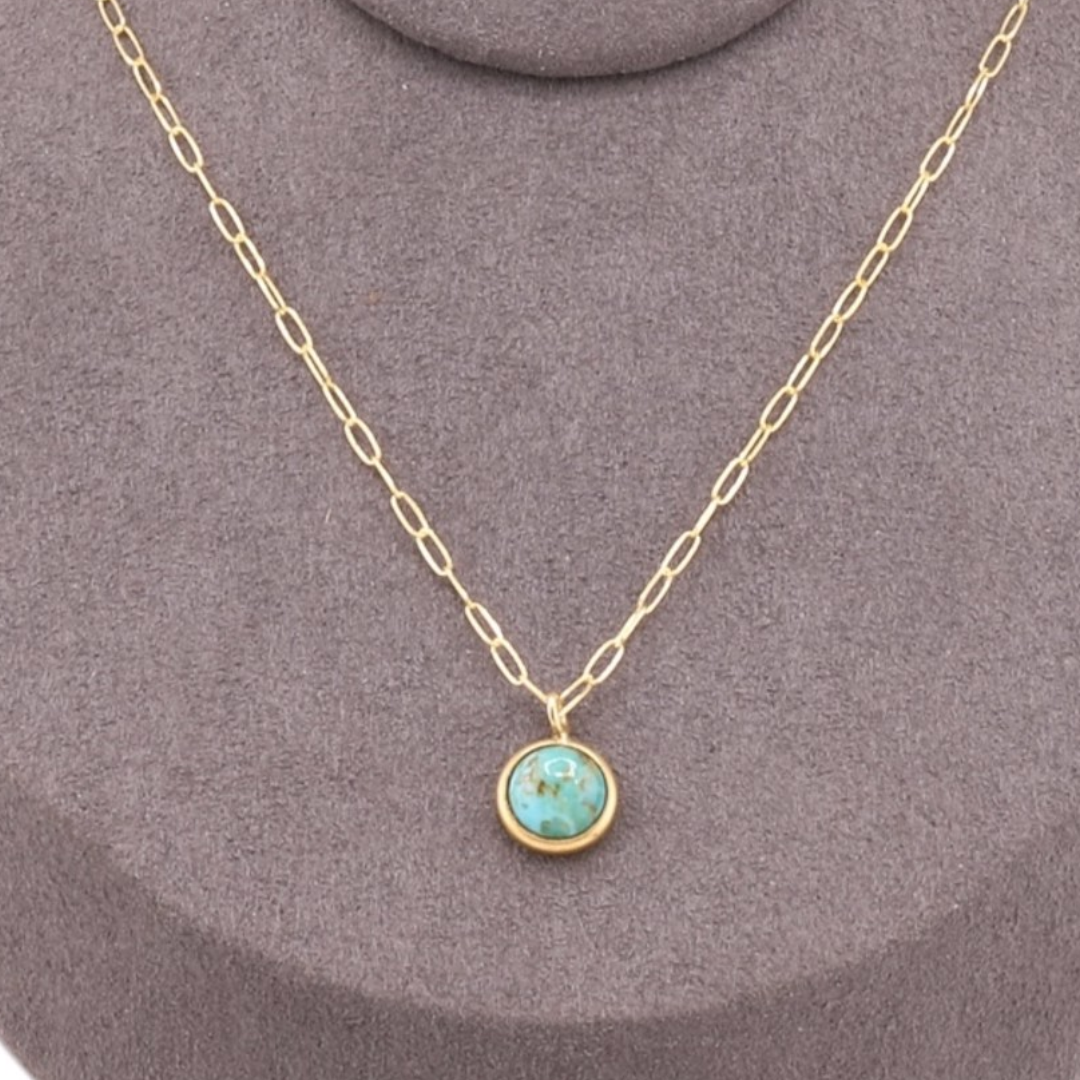 Hyalite Necklace in Turquoise/Demi-Fine Gold
