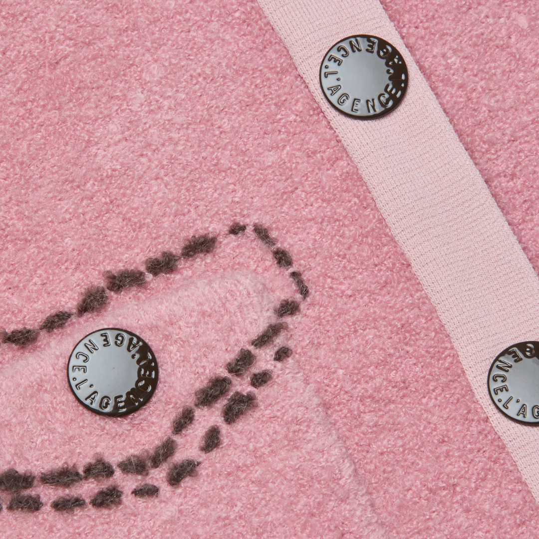 Poetry Cardigan in Mauve Rose/Dark Brown