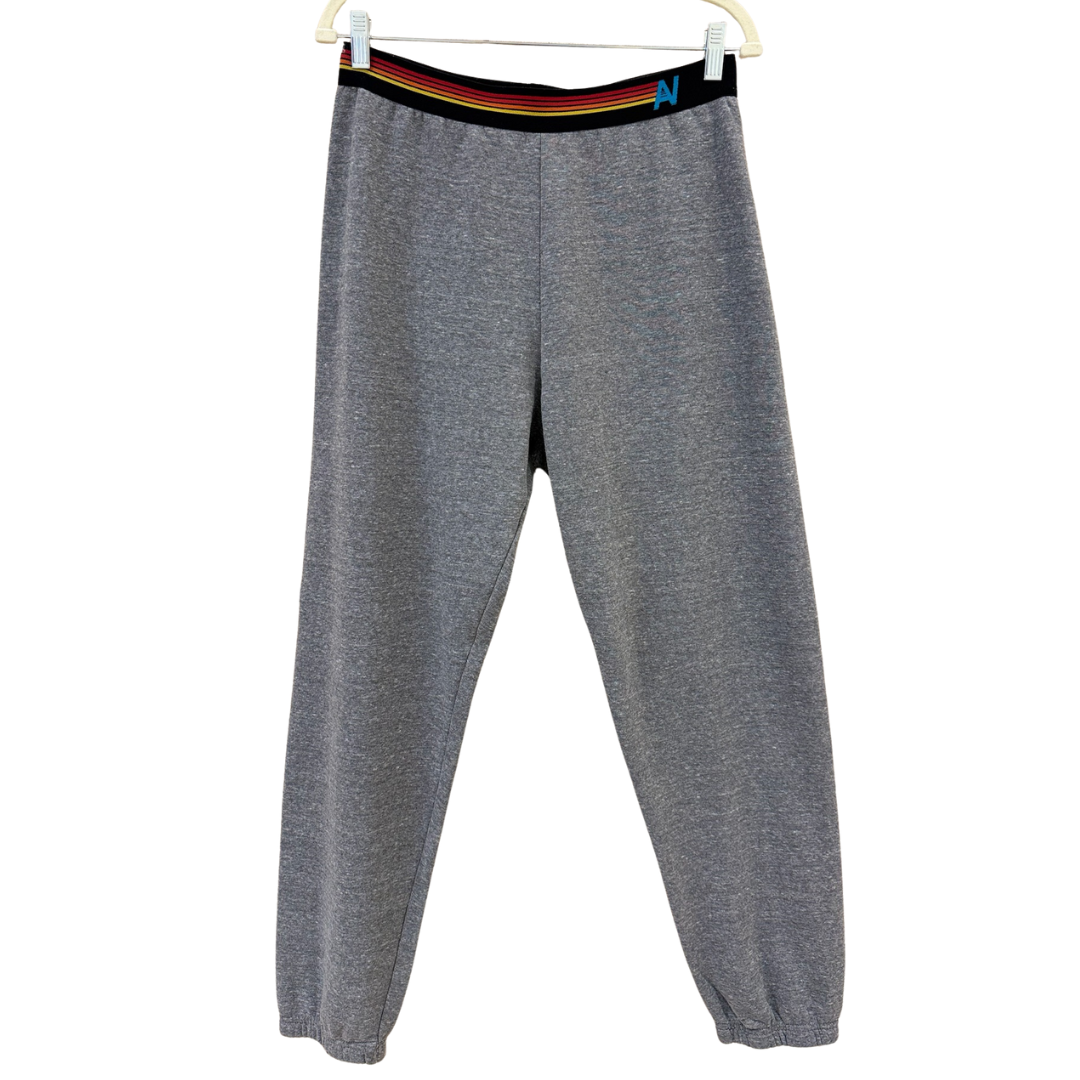 Logo Stripe Sweatpants in Heather Gray