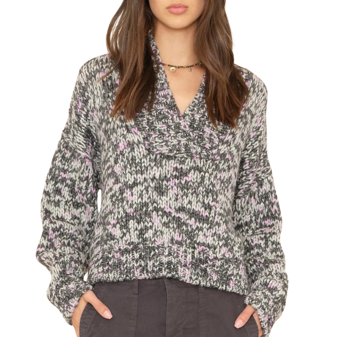 Keyes Sweater in Black Melange