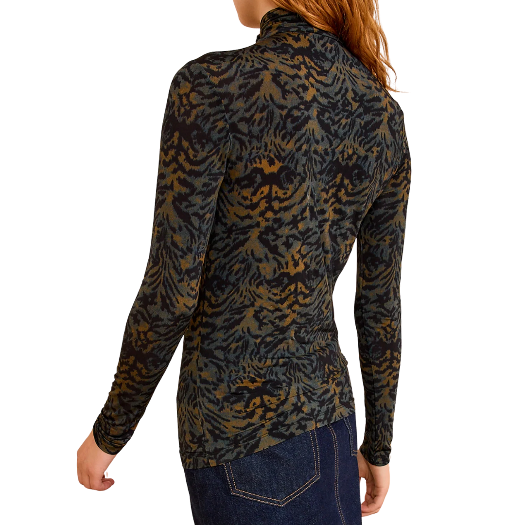 Aurelia Jersey Long Sleeve Turtleneck in Desert Jasper