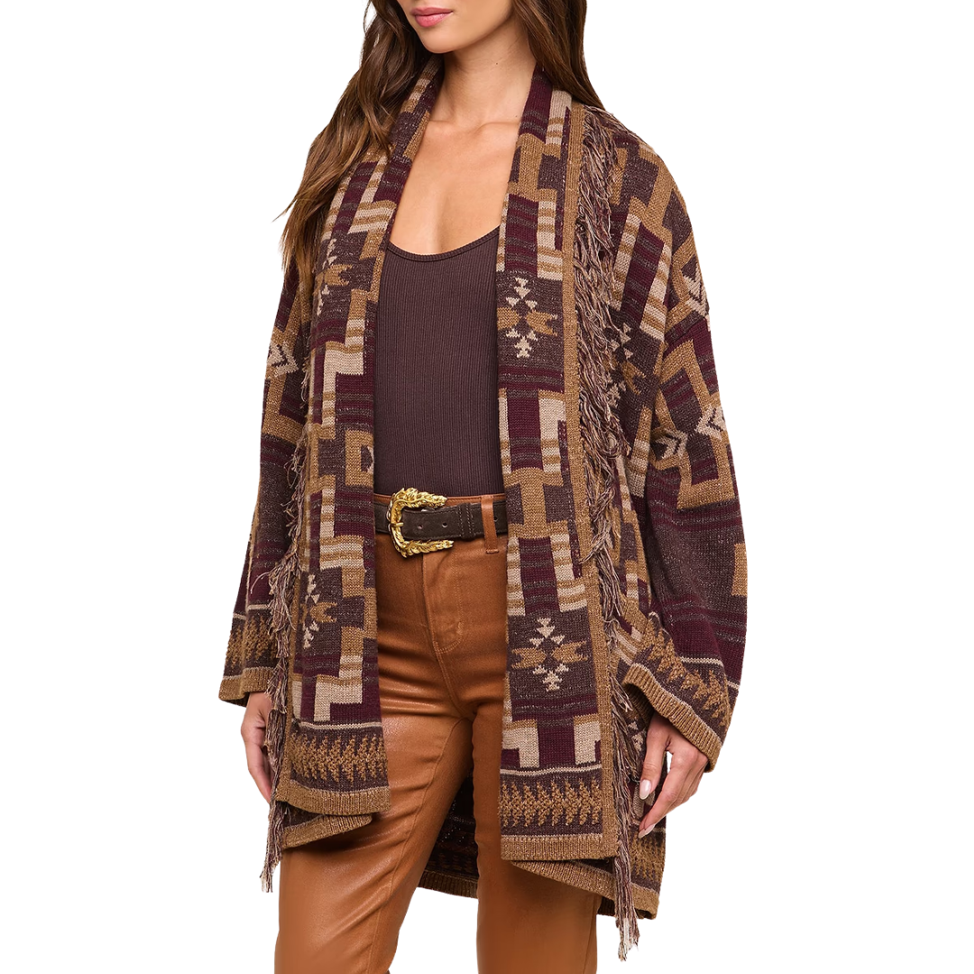 Jair Cardigan in Dark Java/Burgundy Multi