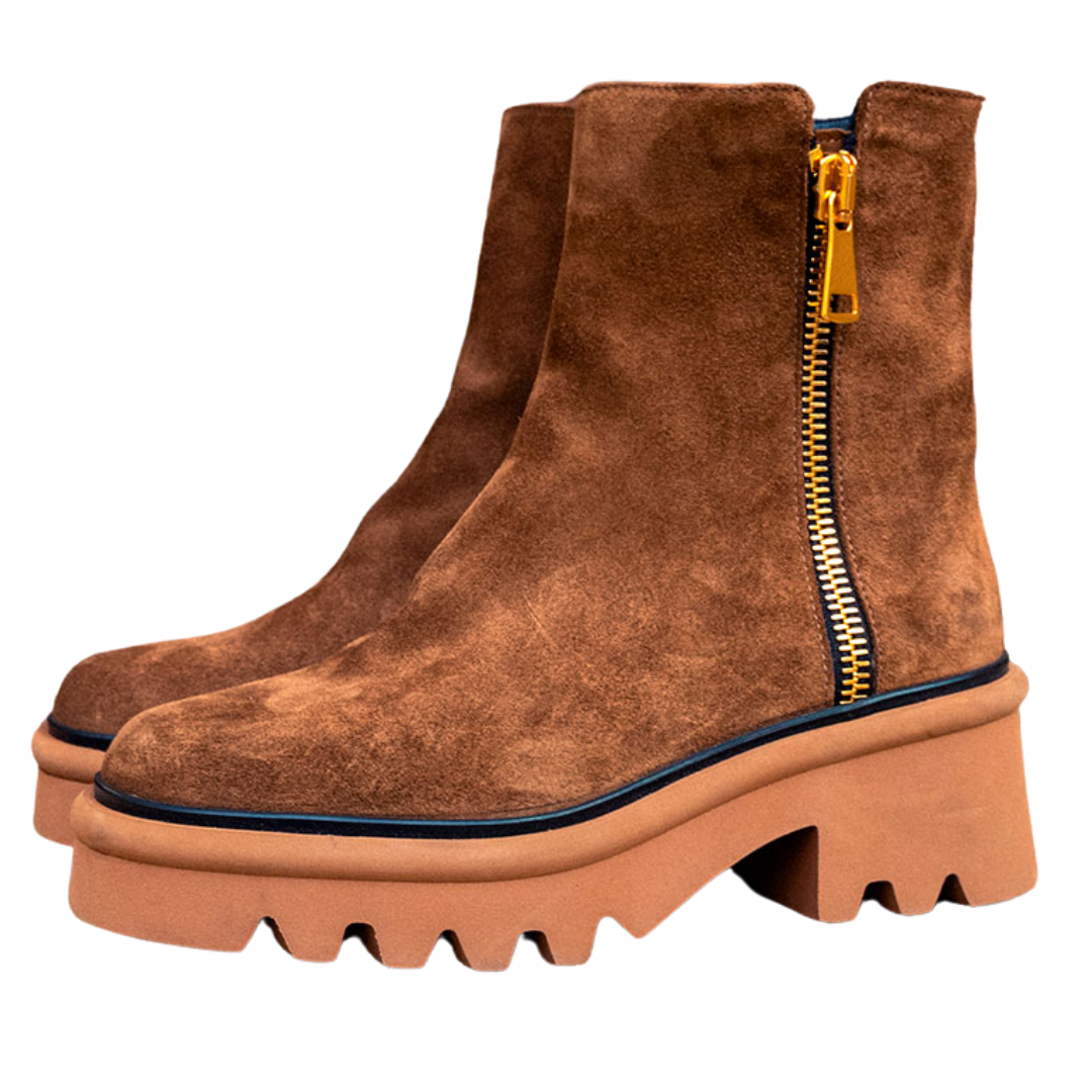Lys Heeled Ankle Boots in Crosta Sandalo
