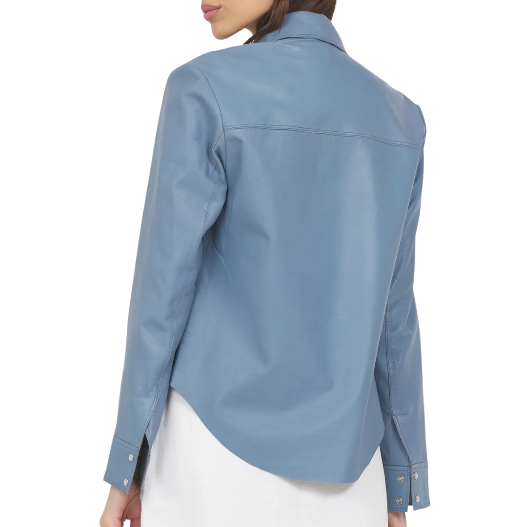 Rowan Vintage Leather Jacket in Ocean