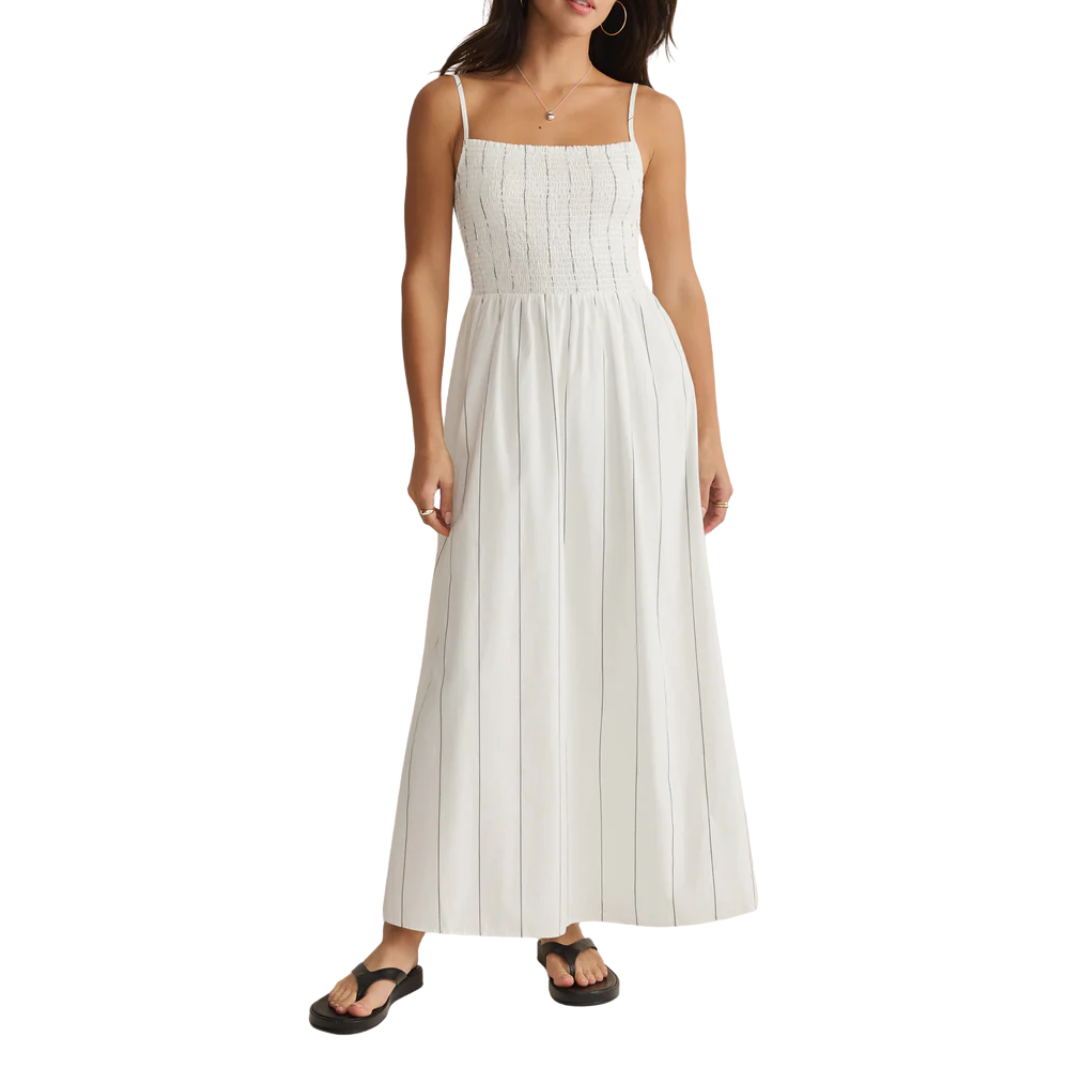 Bayside Stripe Maxi Dress in White