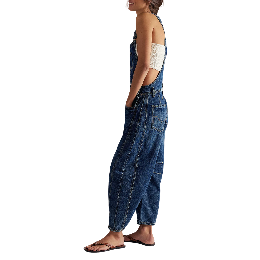 We The Free Good Luck Barrel Overalls in Deep End