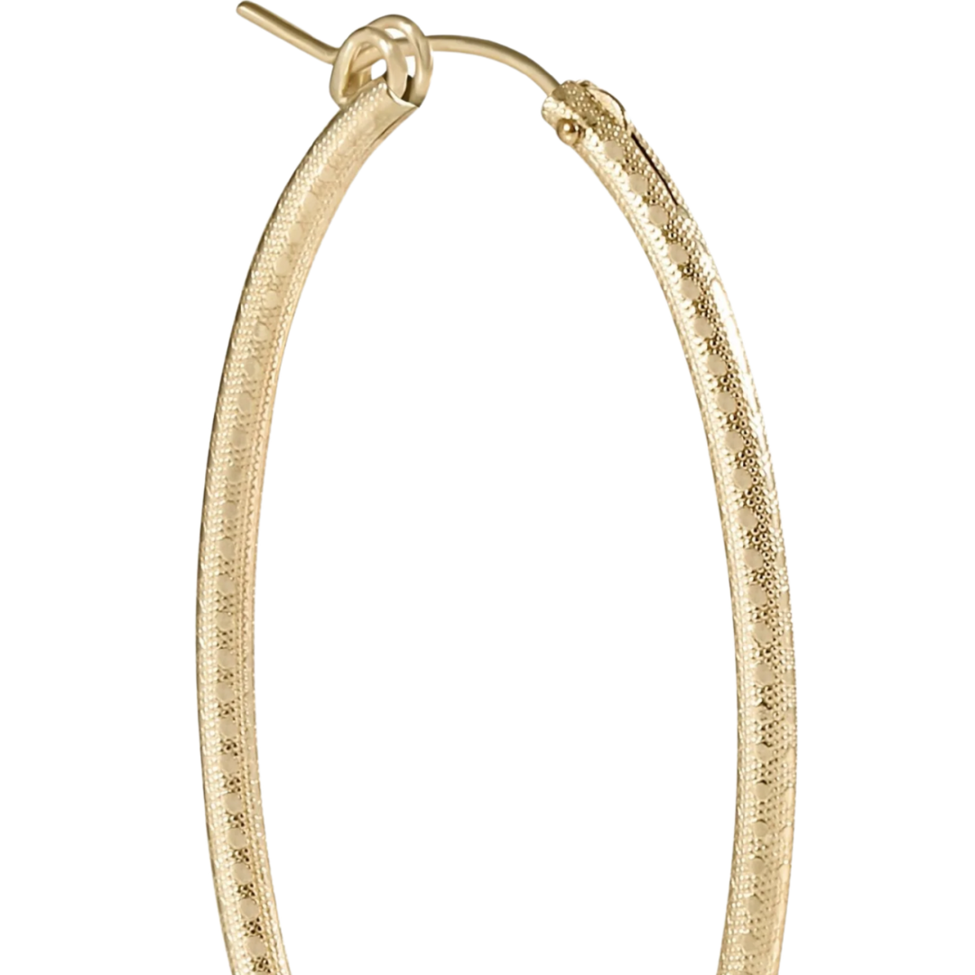 Oval Gold 2" Hoop - Textured
