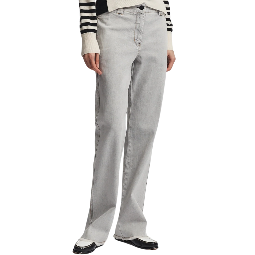 Nessa Denim Pant in Powder Grey