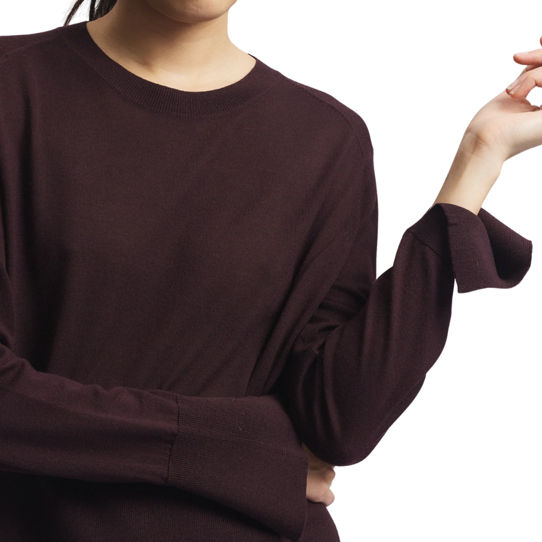 Elodie Layered Crewneck Knit in Grape