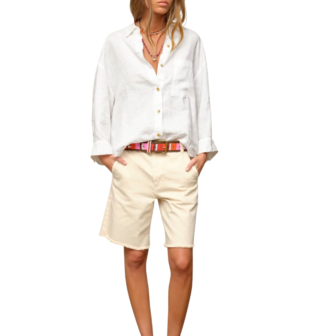 Knox Denim Short in Vanilla Bean
