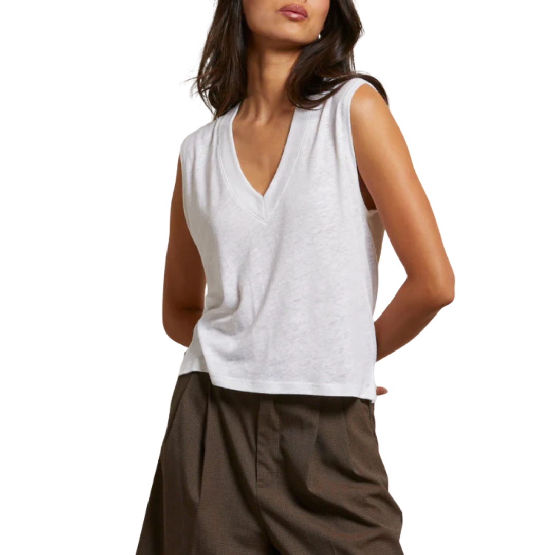 Lucy V-Neck Tank in Natural