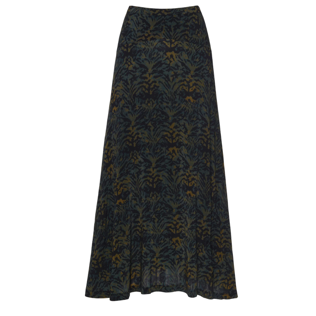 Paola High Waist Midi Skirt in Desert Jasper
