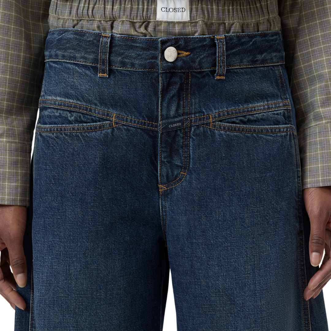 Tori-X Barrel Jeans 30" in Dark Blue