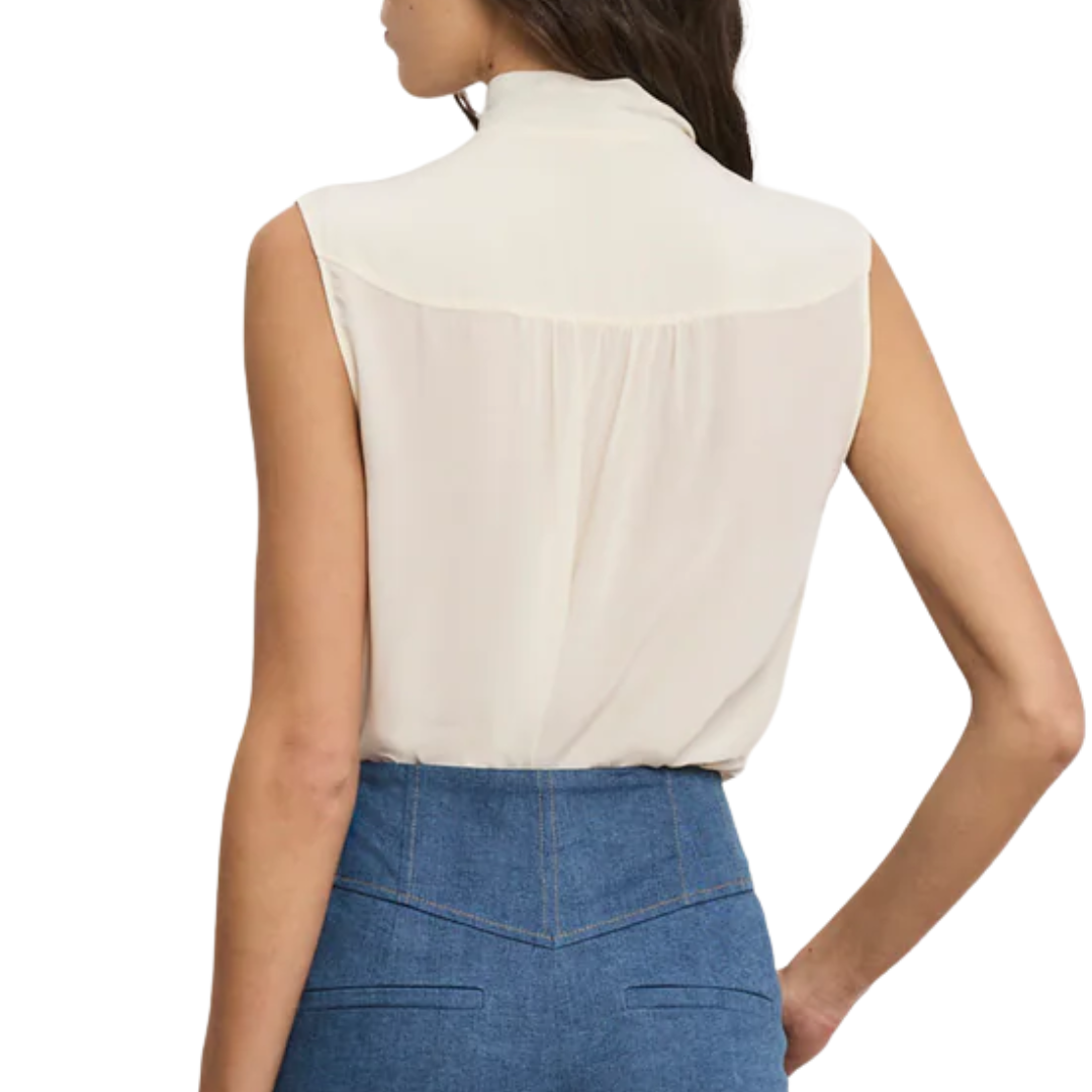 Magnolia Tie-Neck Blouse in Dove
