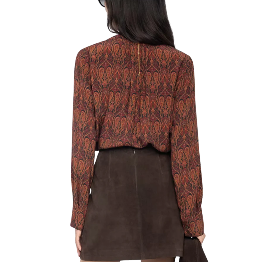 Tink Blouse in Black Paisley