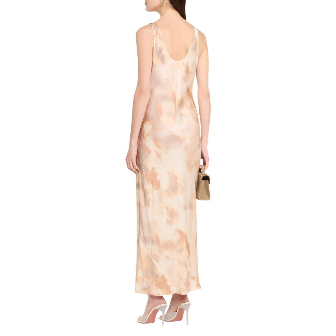 Akiya Satin Maxi Dress in Frappe Multi Tie-Dye