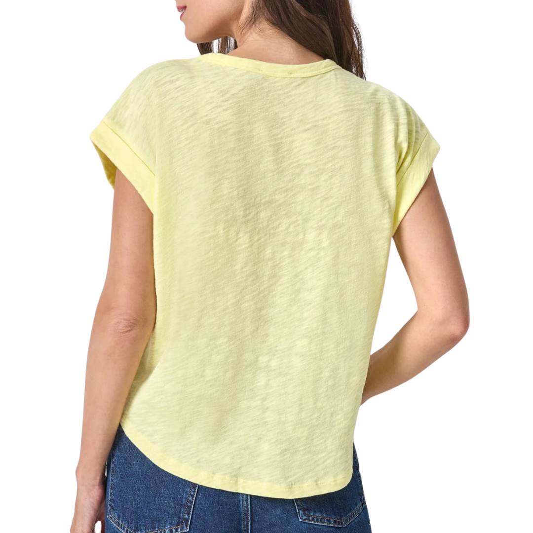 Cuff Sleeve Boxy Top in Buttercup