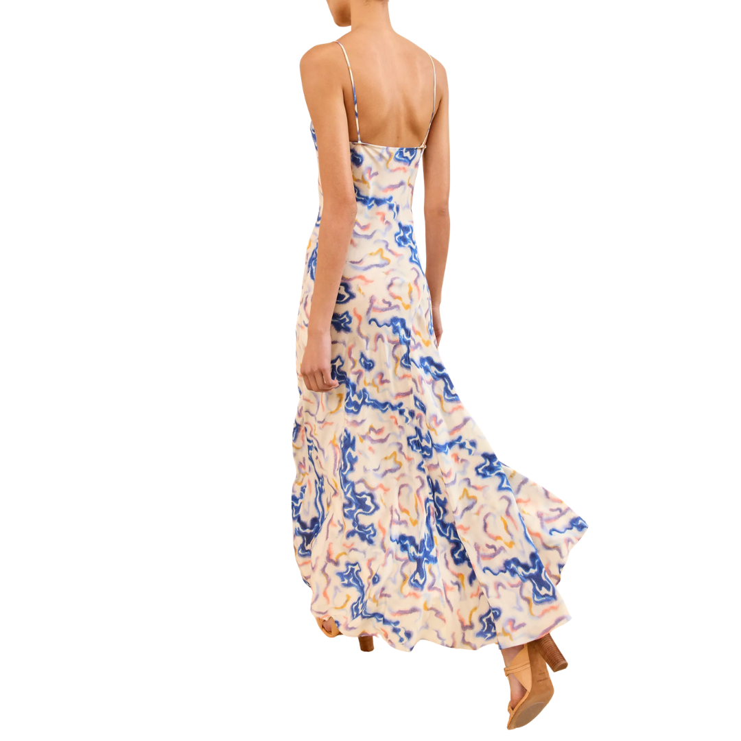 Thais Bias Silk Dress in Prism