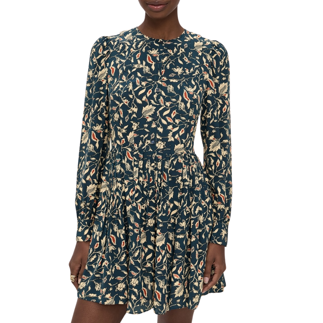 Arabella Mini Dress in Midnight Garden