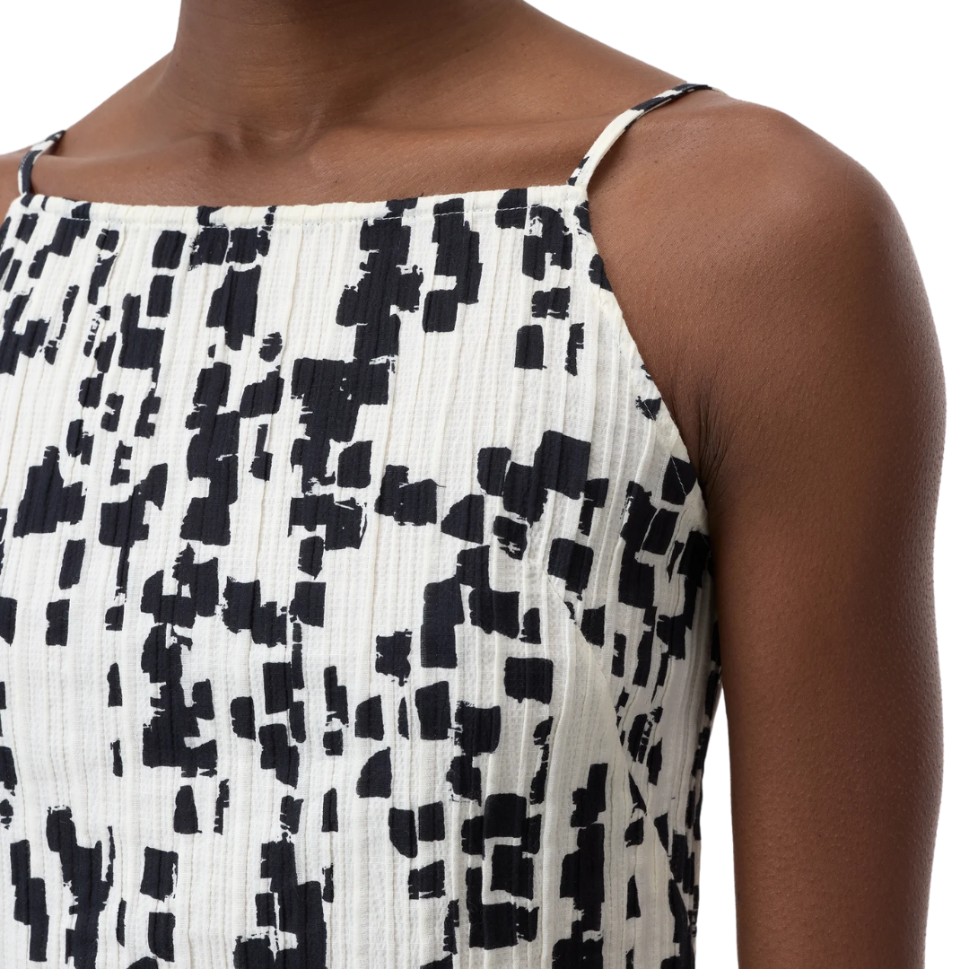 Printed Tank Top in Dune Beige
