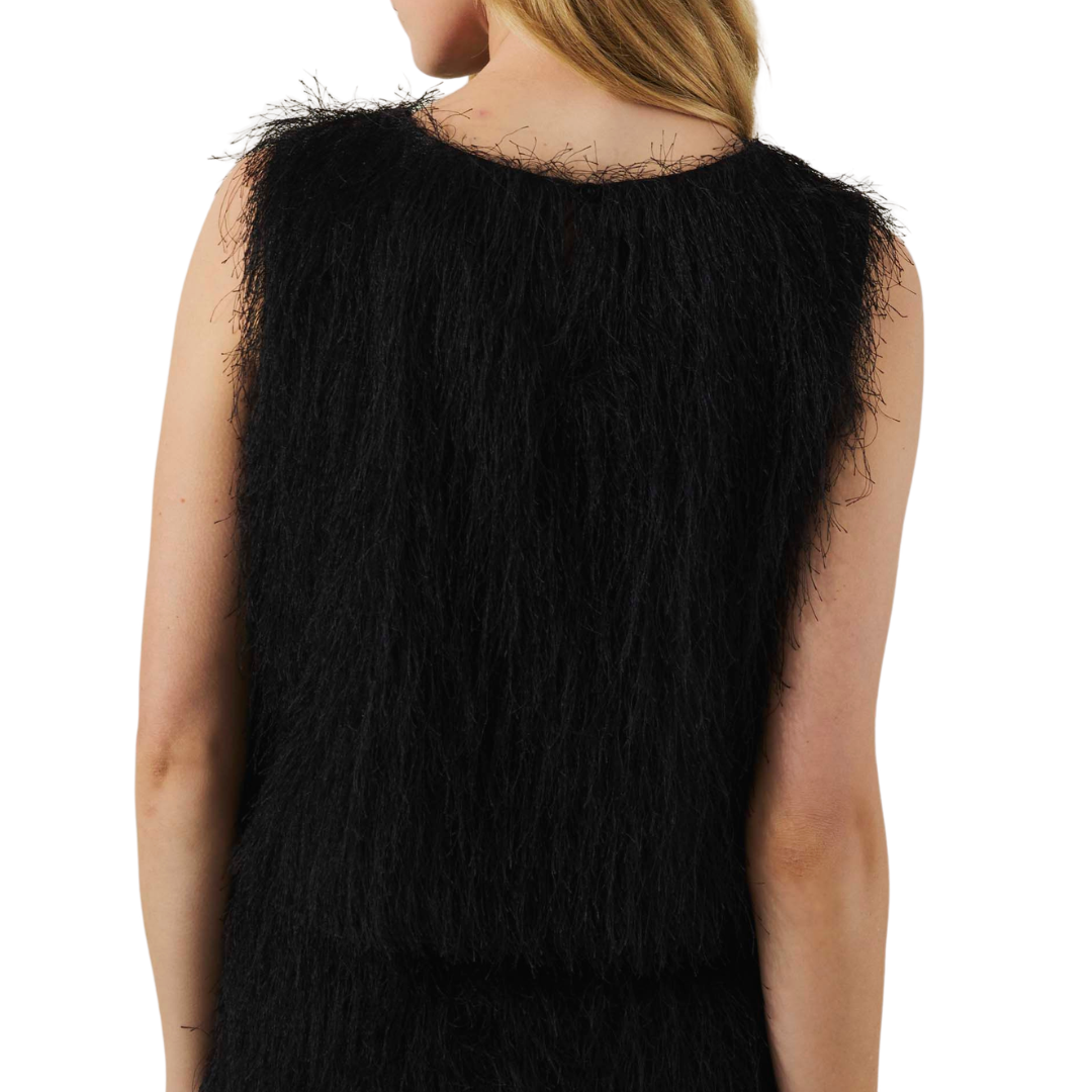 Melanie Tassel Sleeveless Top in Black