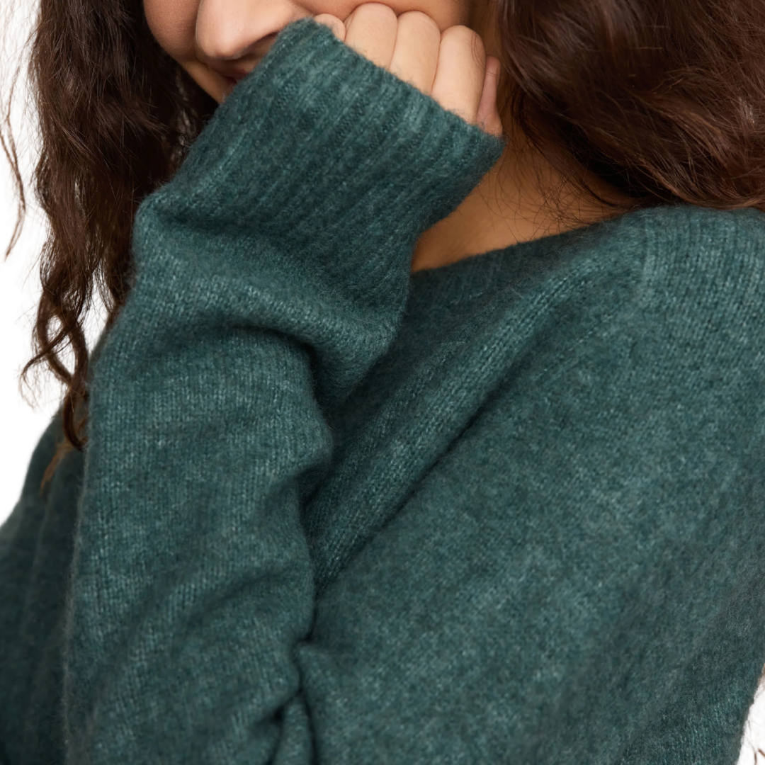 Stand In Cropped Sweater in Emerald Cove