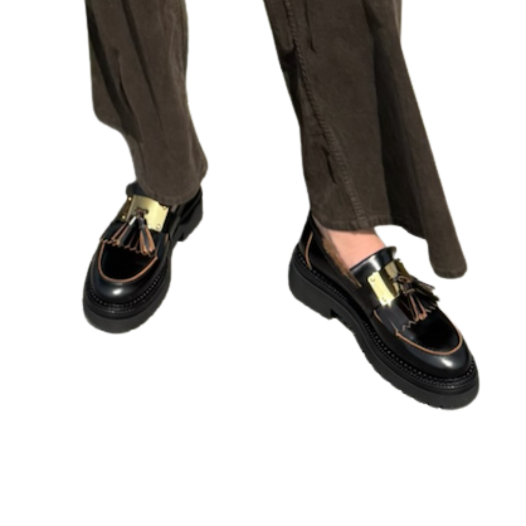 Siena-M Flats in Portobello Black