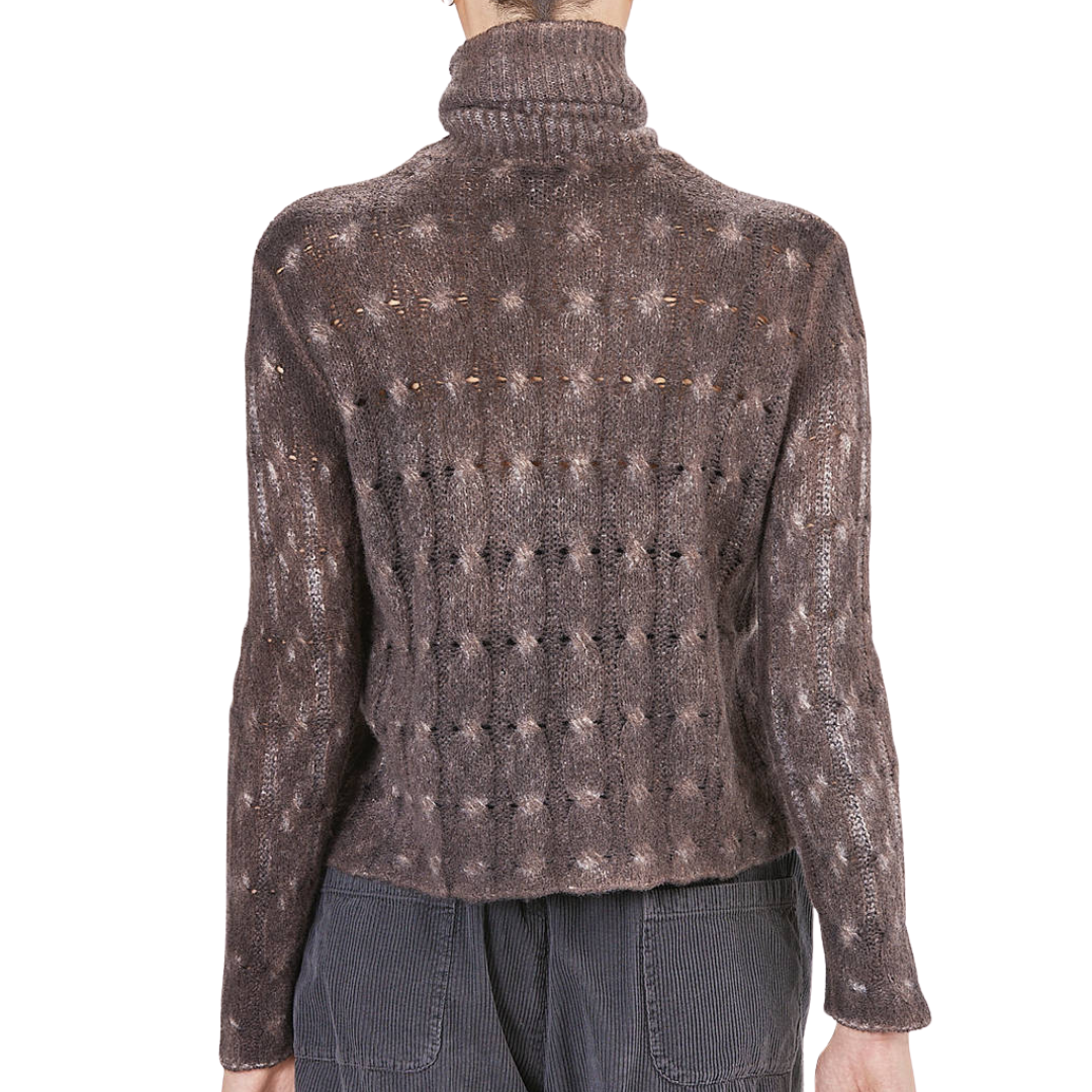 Braided Cashmere And Silk Pullover in Carruba