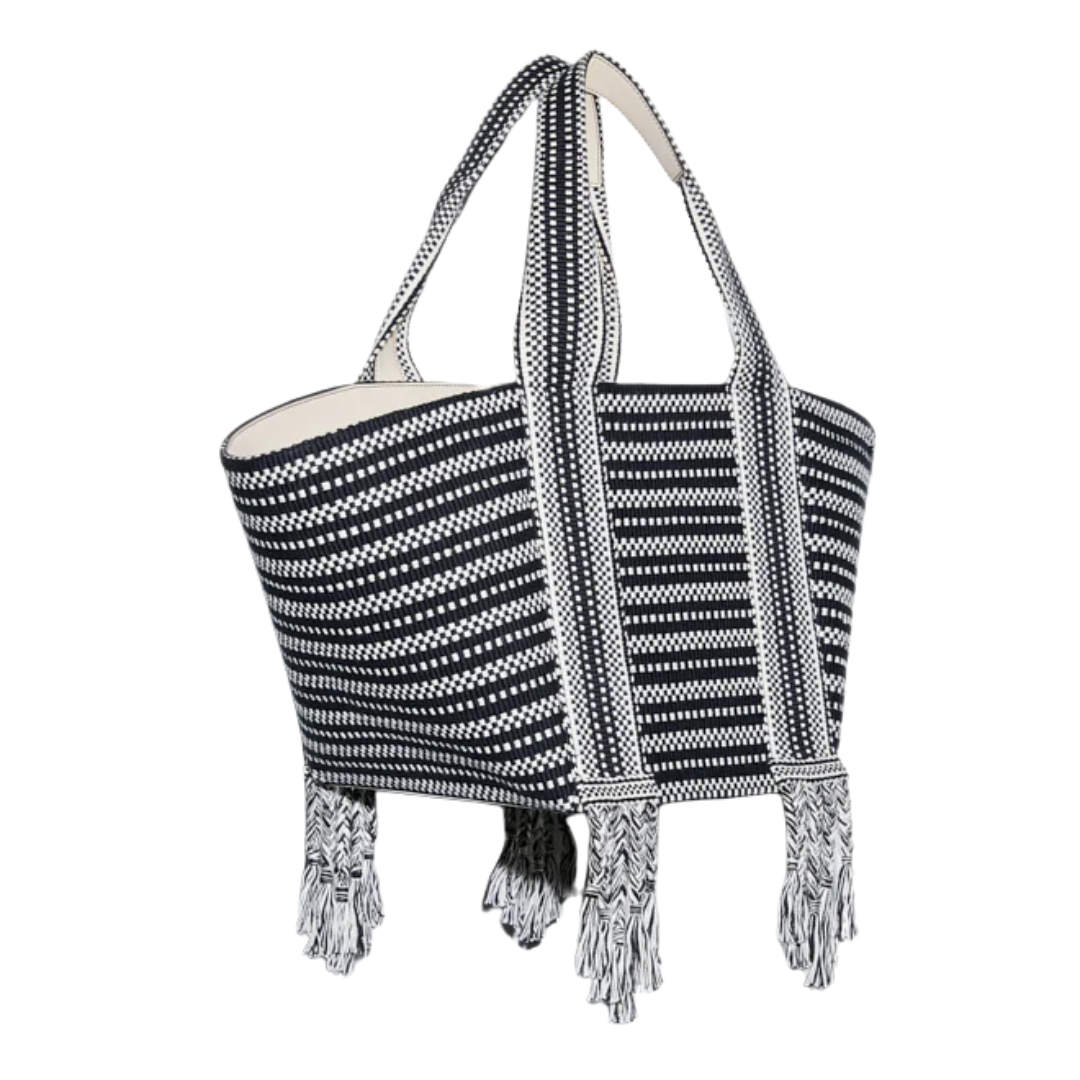Chulo Large Tote Bag in Ivory-Black