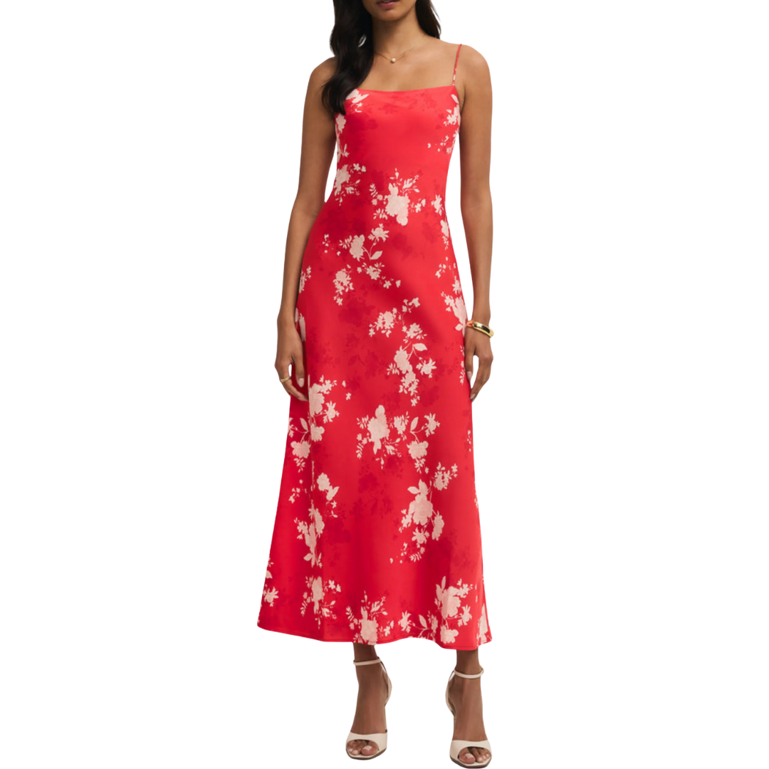 Alyse Dara Floral Maxi Dress in Kiss Me Red