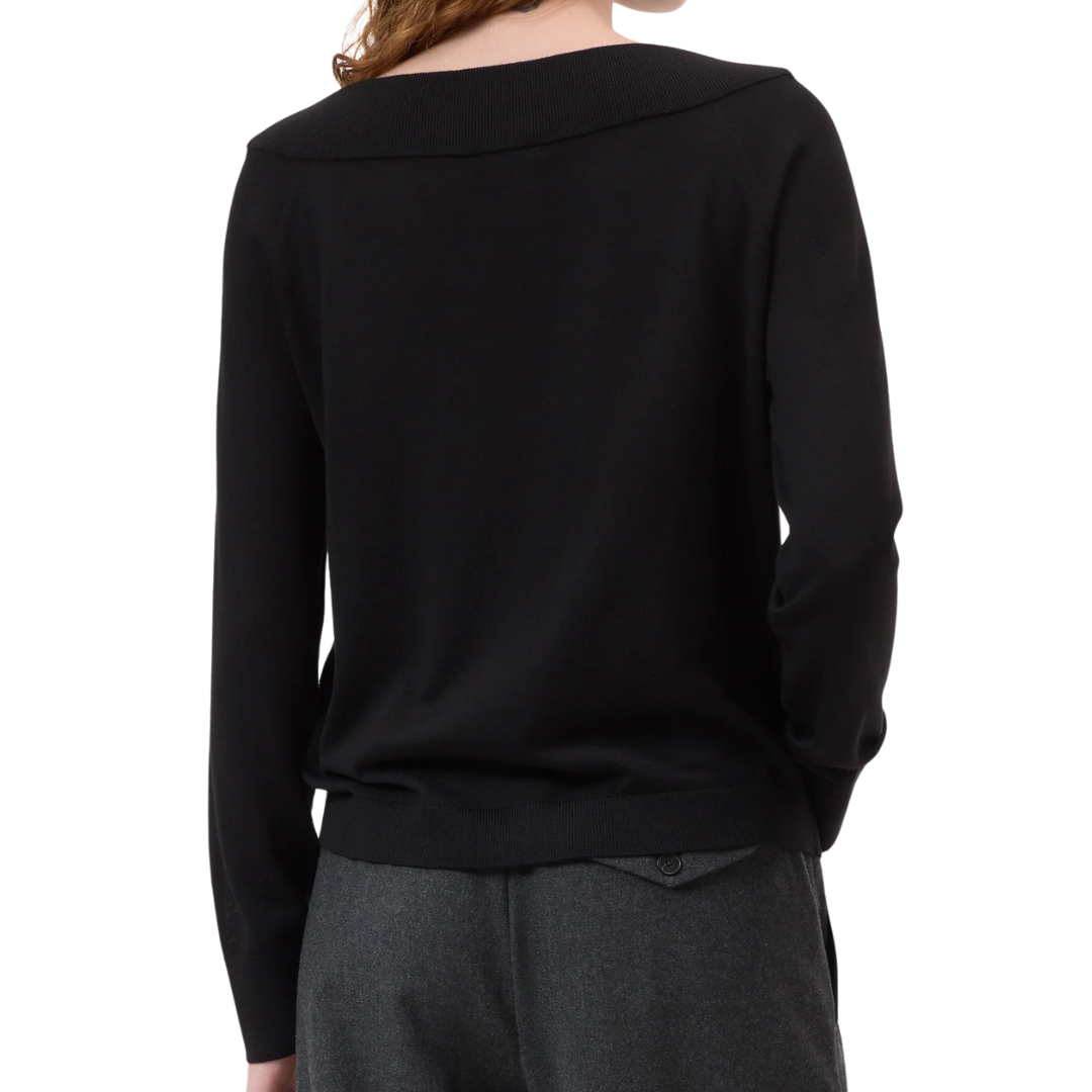 Wool And Silk Blend Jumper in Black