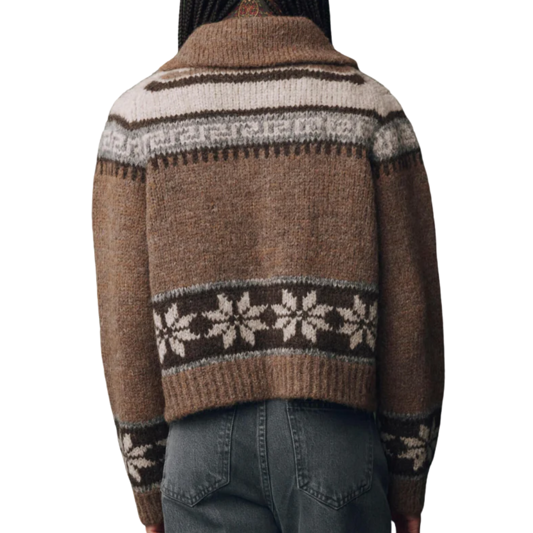 Nordic Scholar Cardigan in Hickory Fair Isle