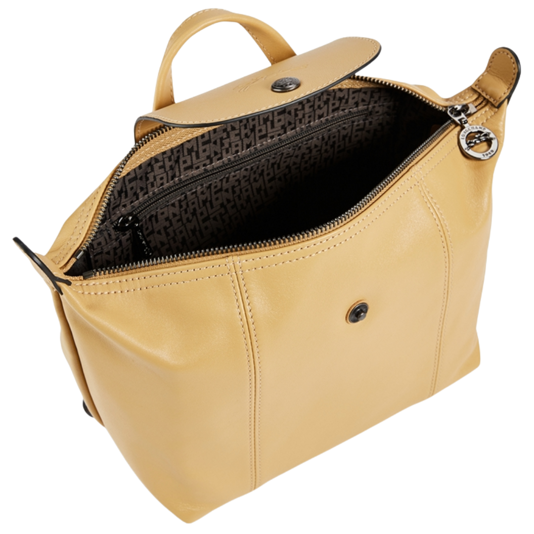 Le Pliage Cuir Backpack in Desert