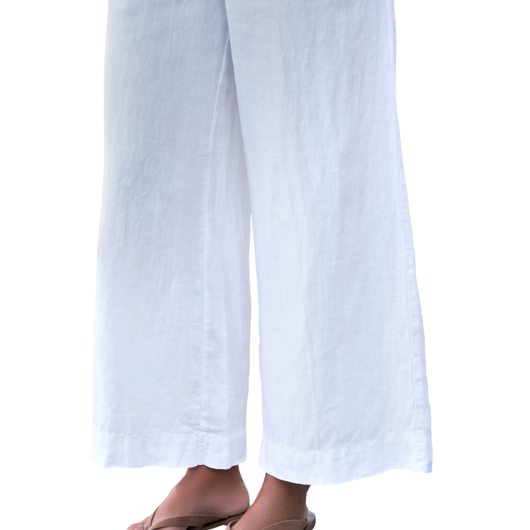 Maisie Wide-Leg Pull-On Pant in White