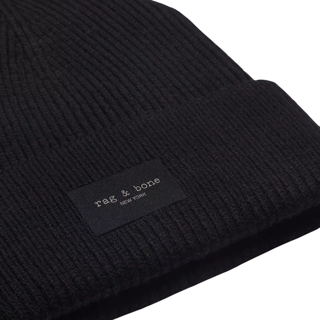Blake Wool Blend Beanie in Black