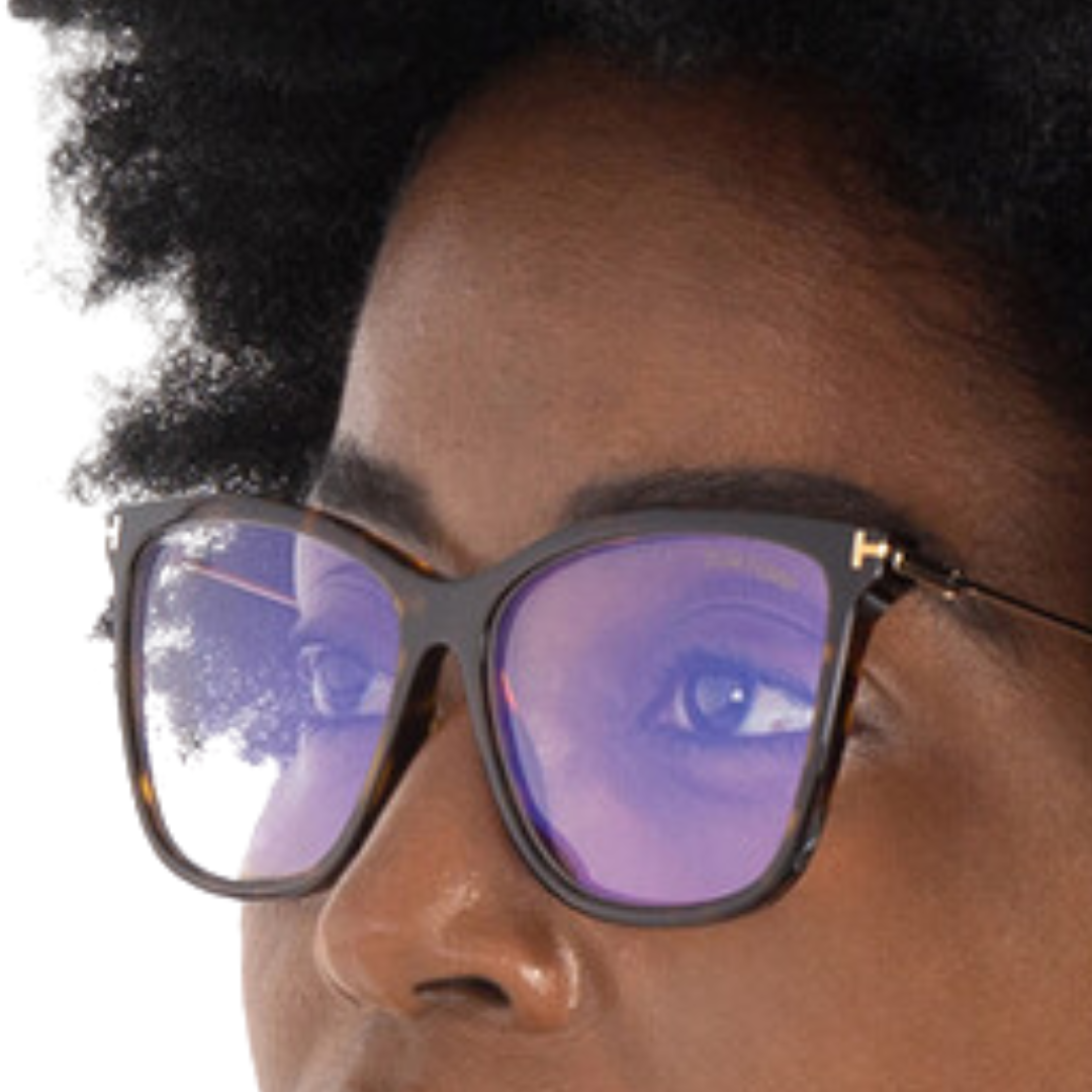 Blue Block Cat Eye Opticals With Clip On Sunglasses in Grey Dark Havana