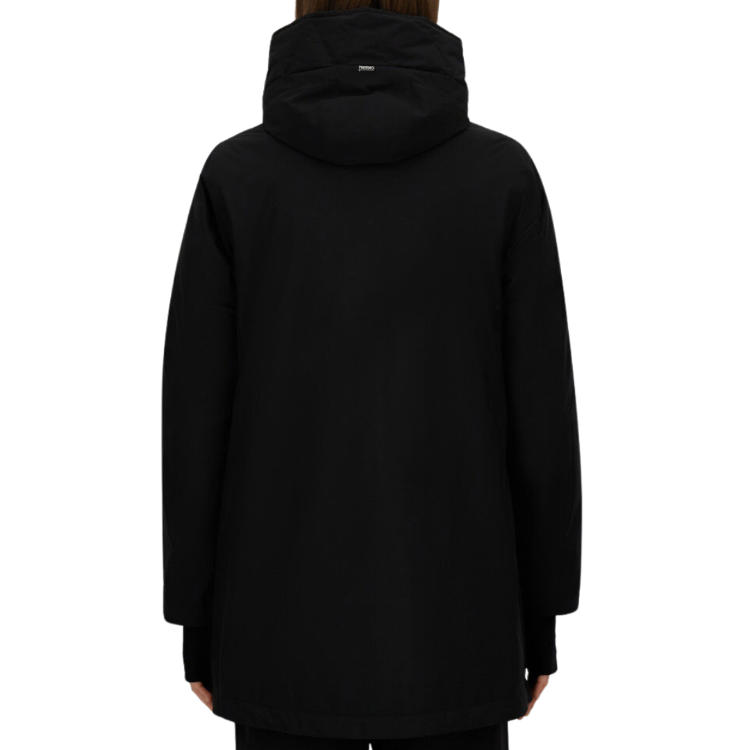 Hooded A-Shape 2-Layer Windstopper in Black