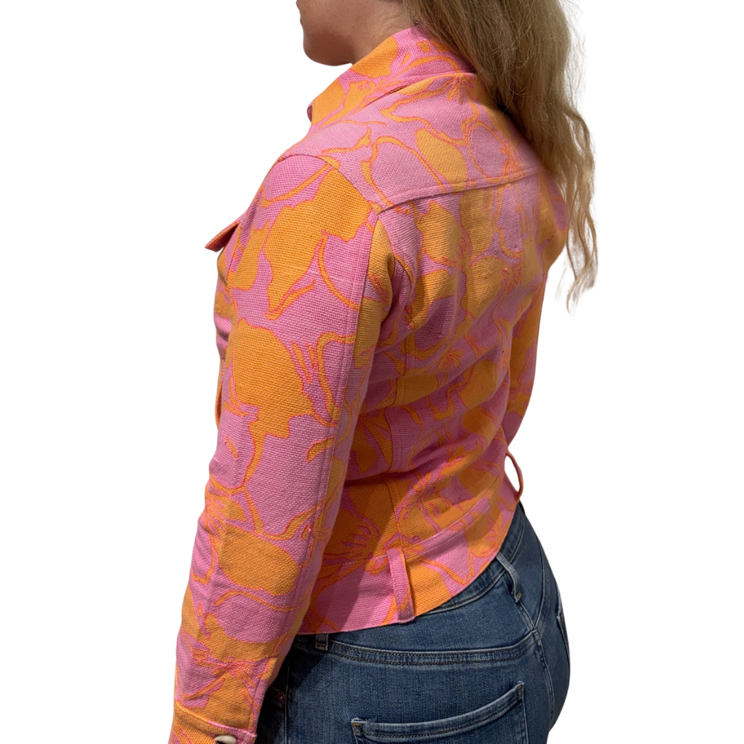 Hibiscus Surf Jacket in Orange/Pink