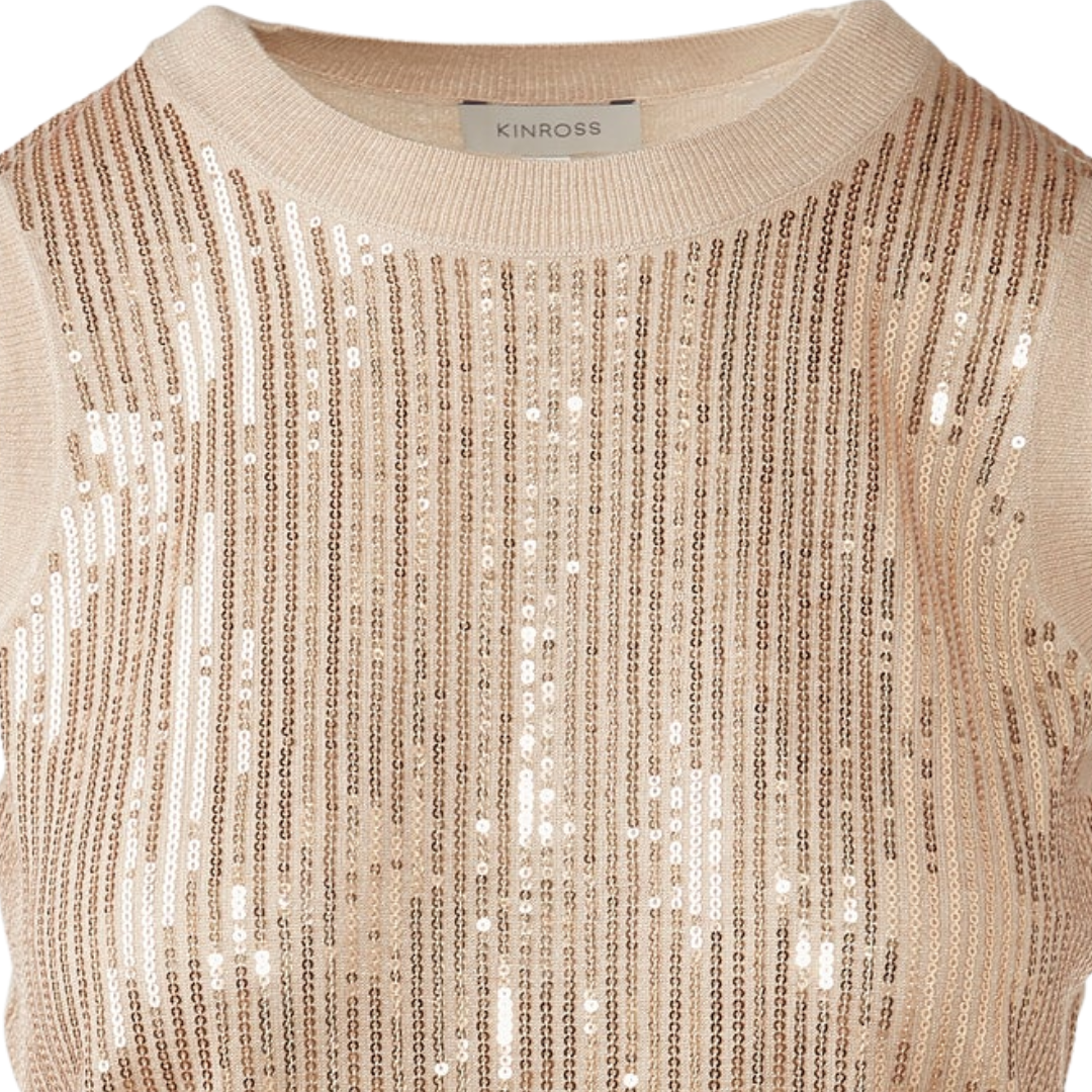 Sequin Party Tank in Sandstone