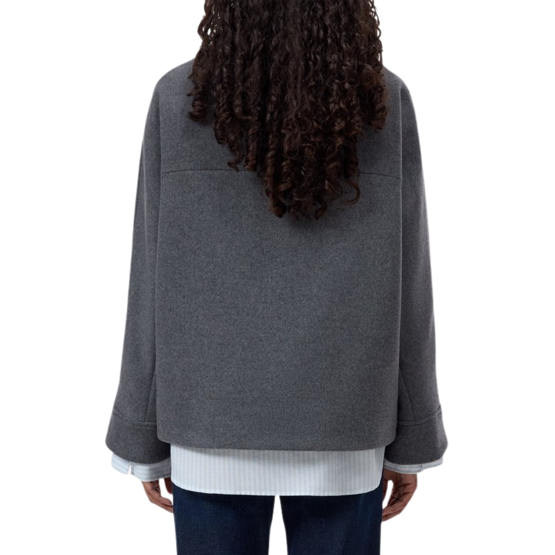 Wool Jacket in Dark Grey Melange