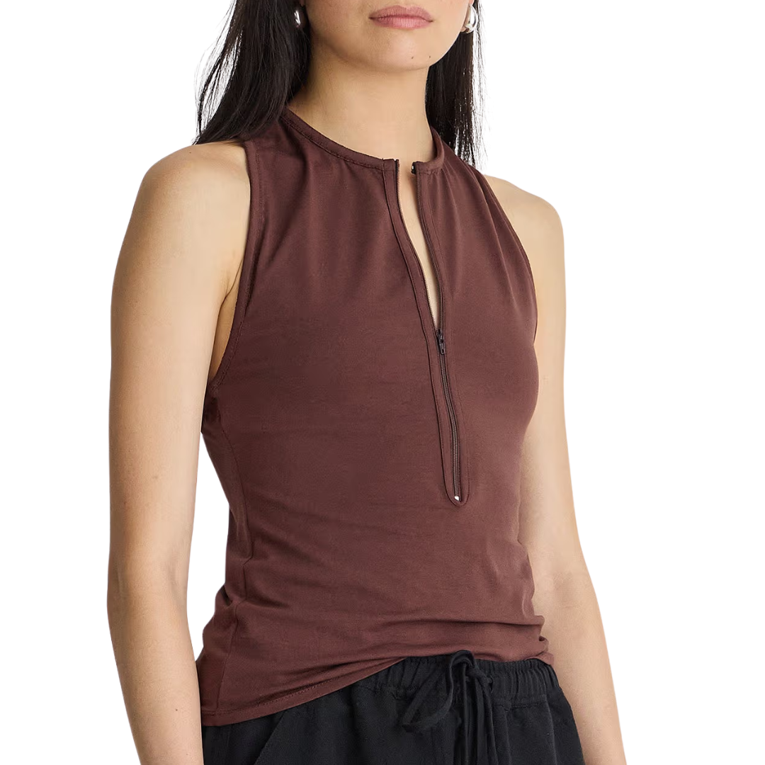 Ten Racer Tank in Chocolate