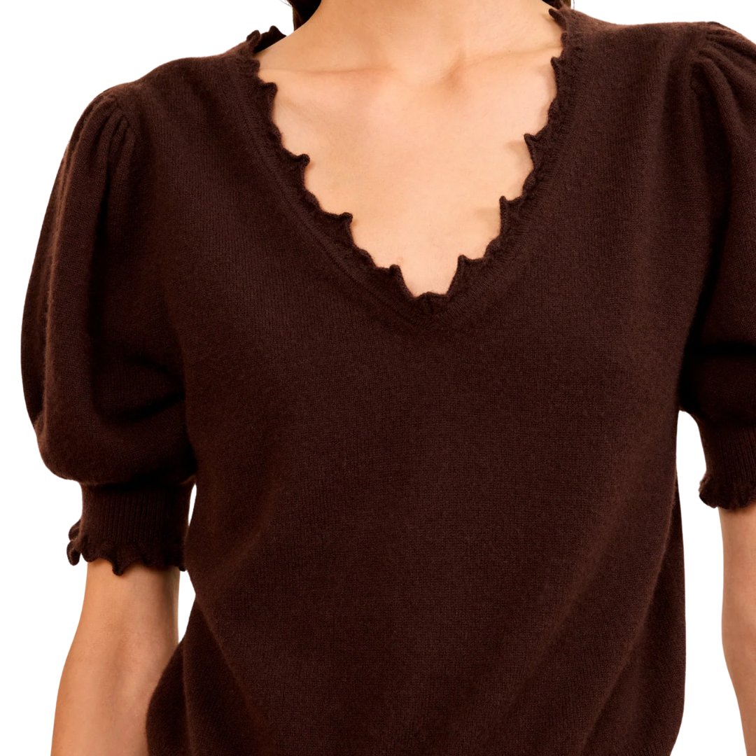 Polline Short Sleeve Top in Wenge