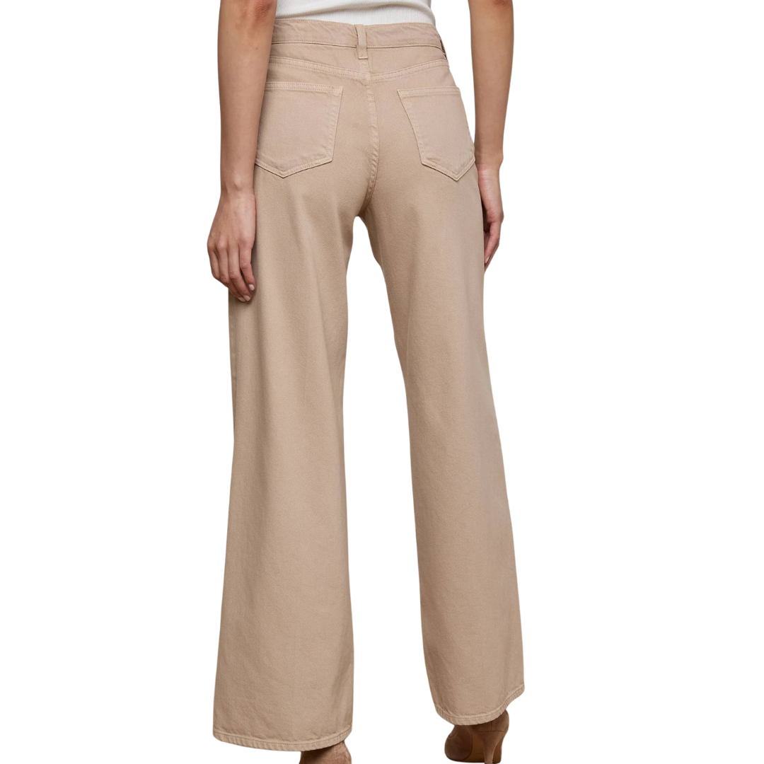 Alicent Wide-Leg Jean in Pale Khaki