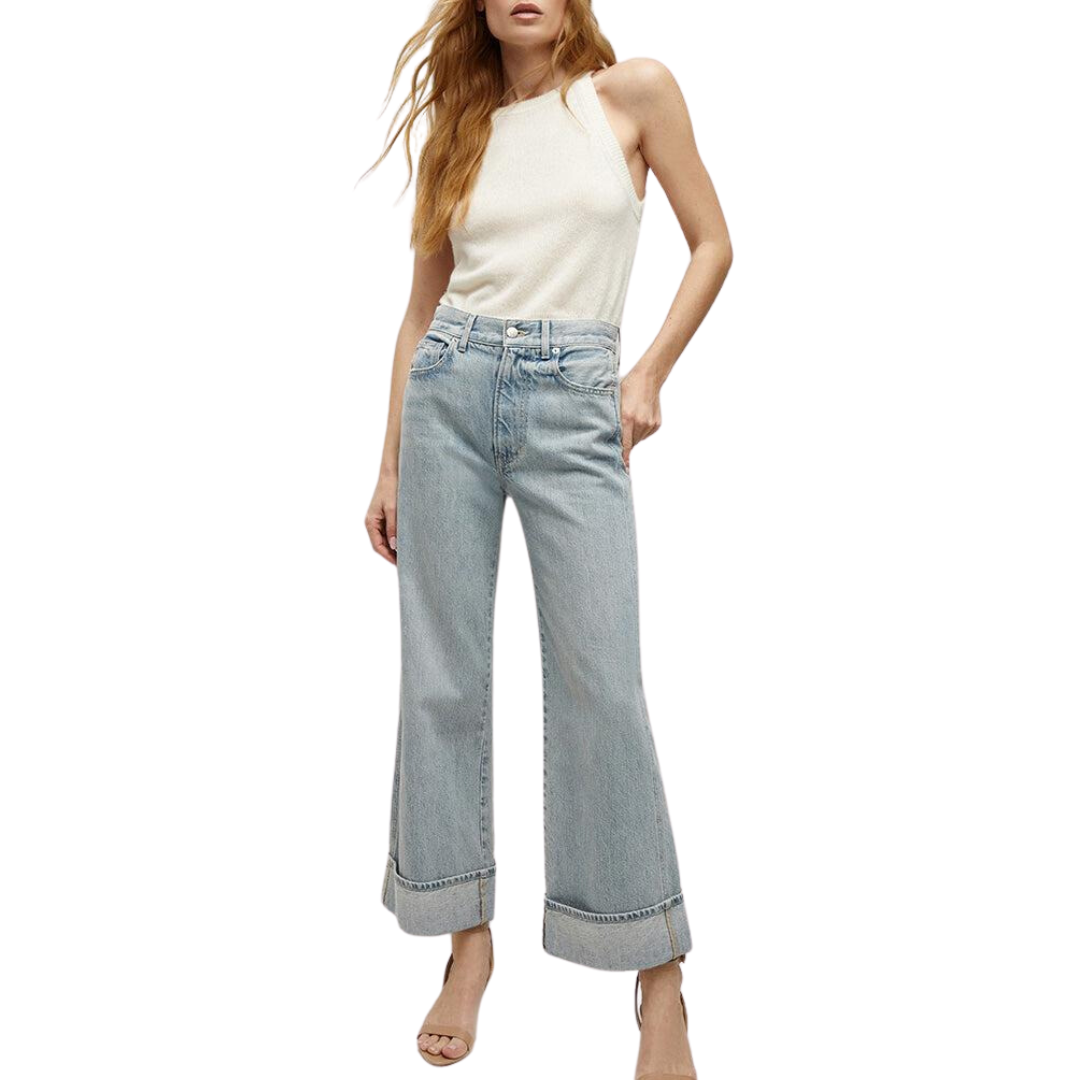 Taylor Cuffed Wide-Leg Jean in Airway Cloud