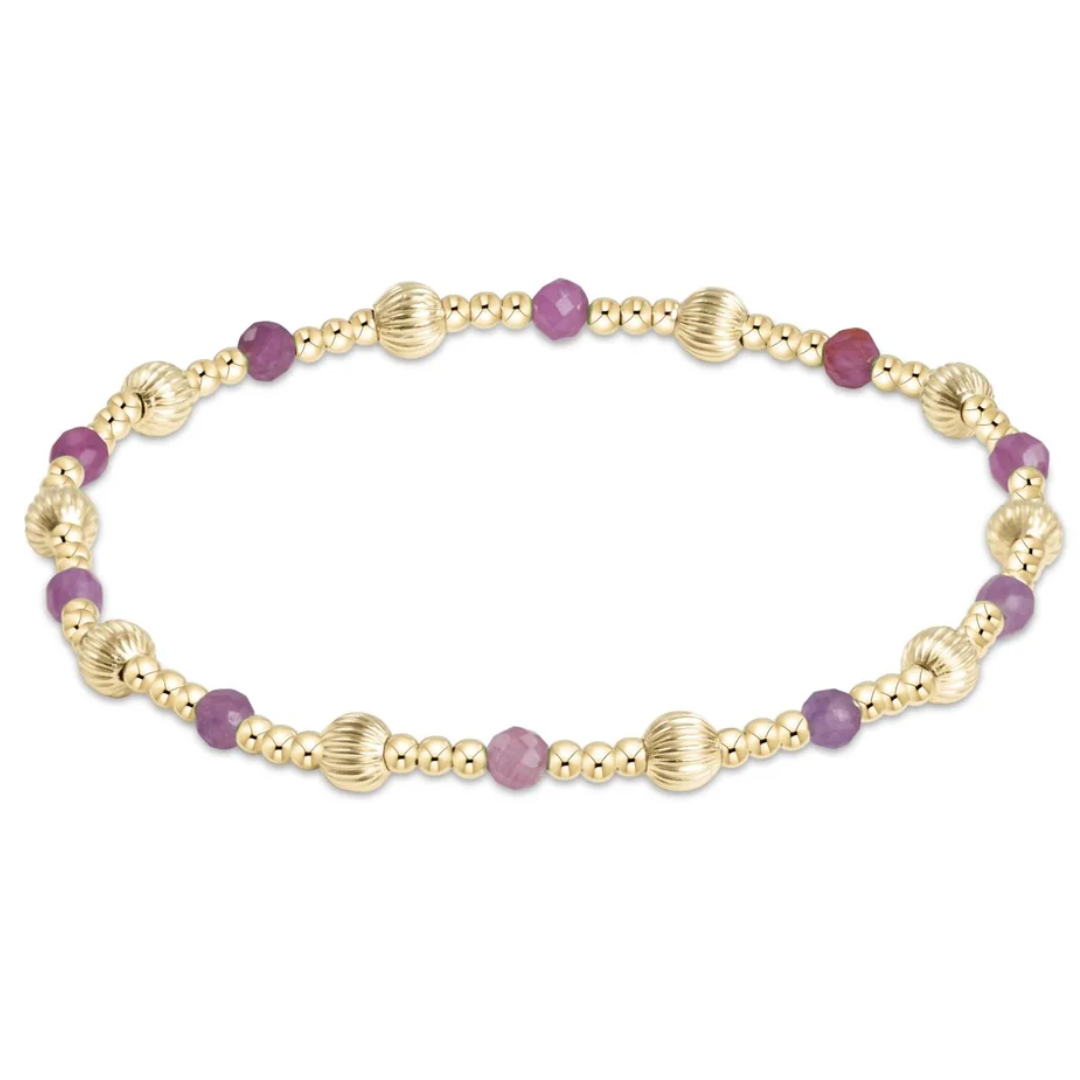 Dignity Sincerity Pattern 4mm Bead Bracelet in Ruby