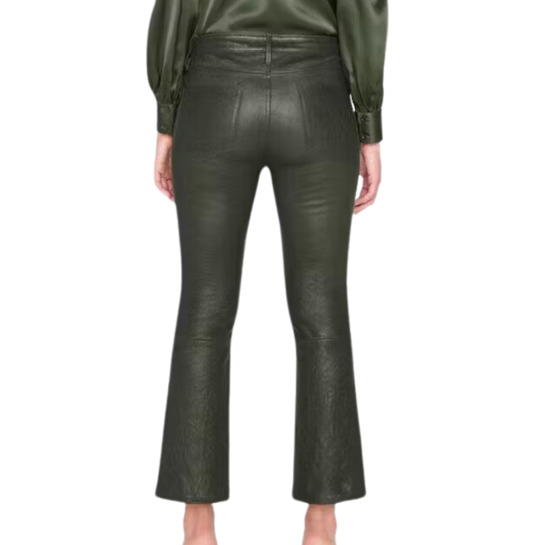 Leather Le Crop Mini Boot in Surplus