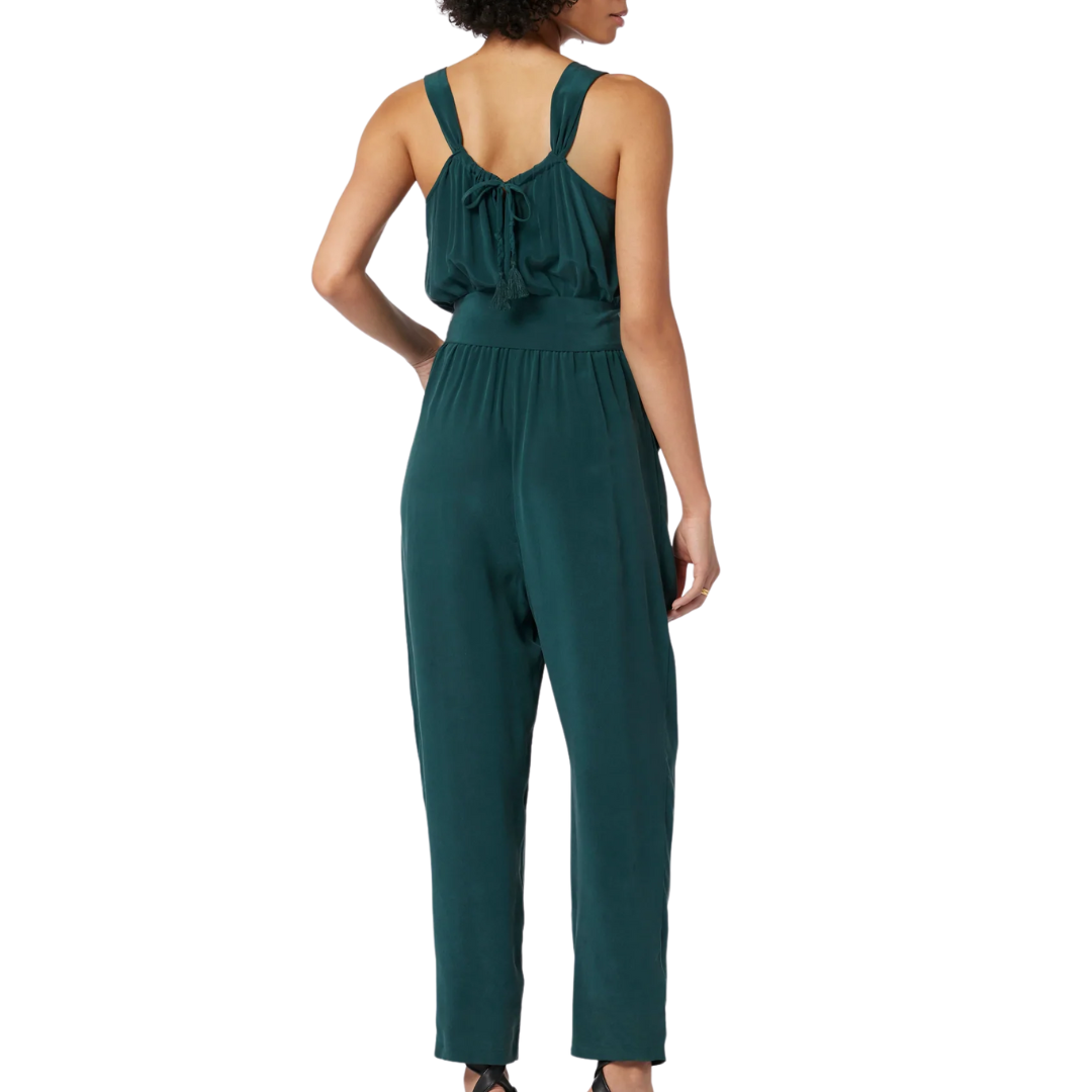 Vernet Silk Jumpsuit in Ponderosa Pine Blue